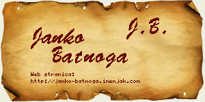 Janko Batnoga vizit kartica